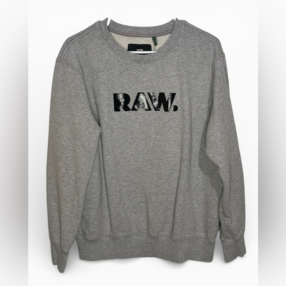 G-Star Gray Crewneck Sweater with Black Logo